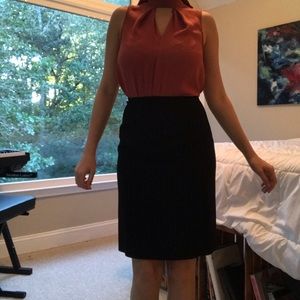 Suit skirt - pencil (Talbots?) pinstripes